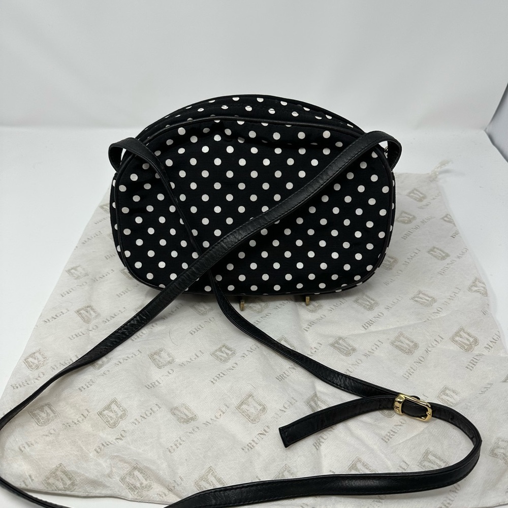 Small Bruno Magli polka dot cross body bag